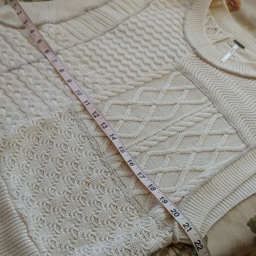 Free People Take The Plunge Knitted Cable Vest in Cream Women's XS